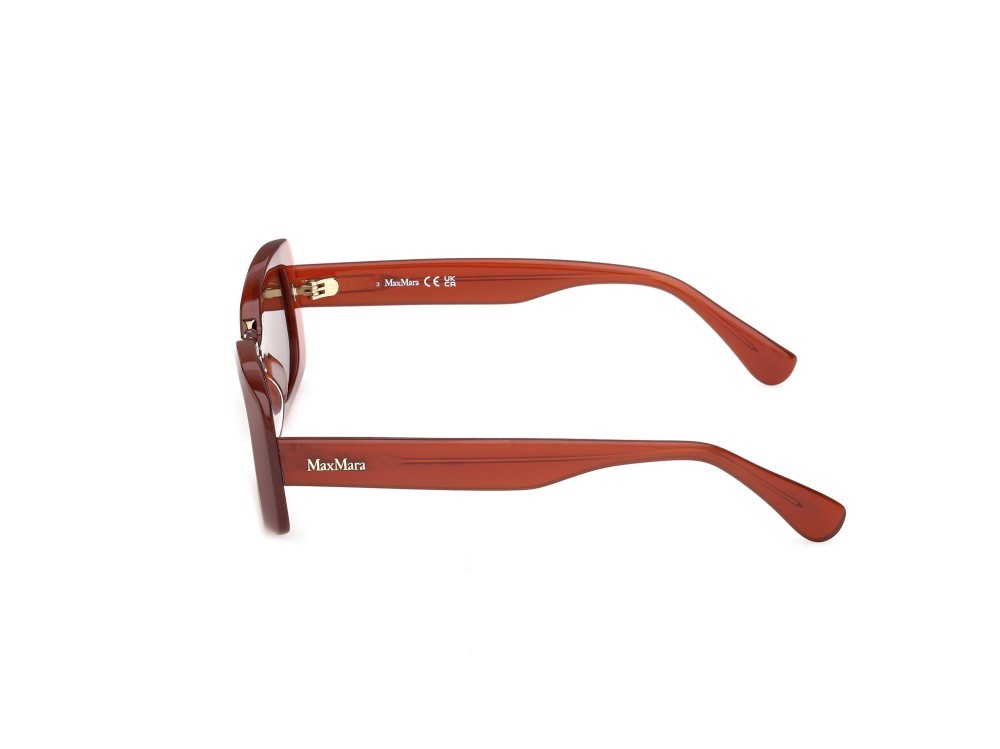Occhiali da sole MaxMara MM0197 (42E) colore arancio scuro lucido forma rettangolare lenti marrone