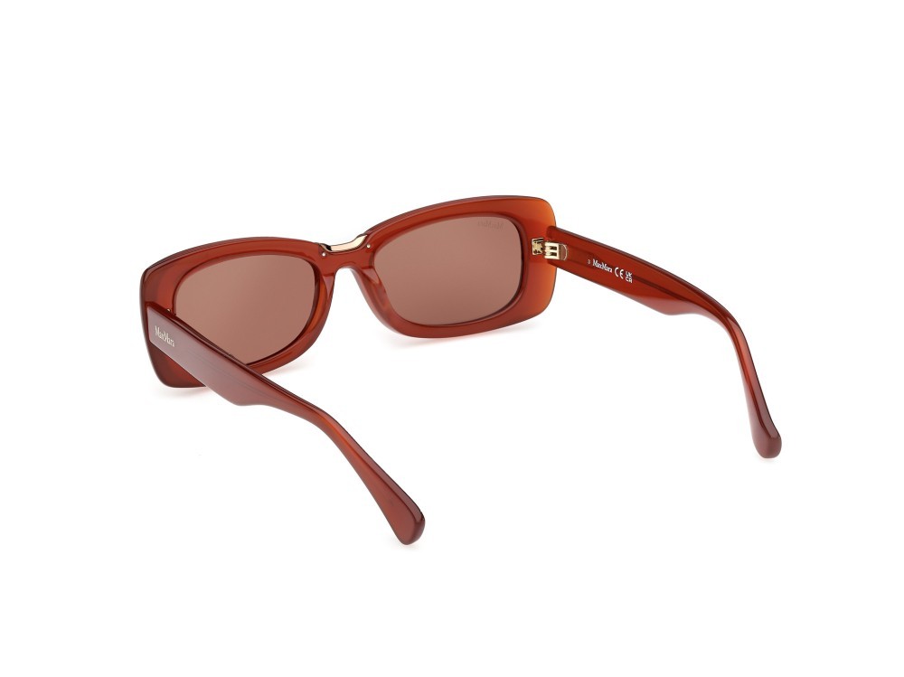 Occhiali da sole MaxMara MM0197 (42E) colore arancio scuro lucido forma rettangolare lenti marrone