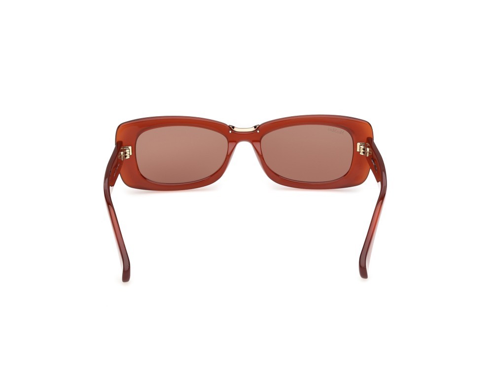 Occhiali da sole MaxMara MM0197 (42E) colore arancio scuro lucido forma rettangolare lenti marrone