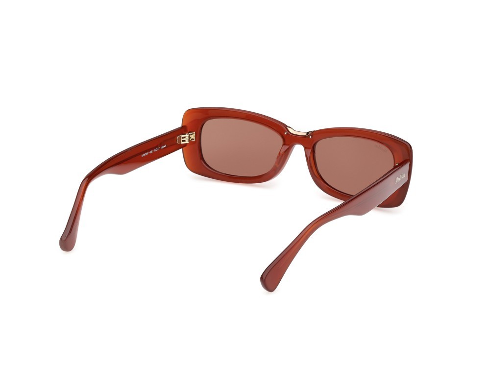 Occhiali da sole MaxMara MM0197 (42E) colore arancio scuro lucido forma rettangolare lenti marrone