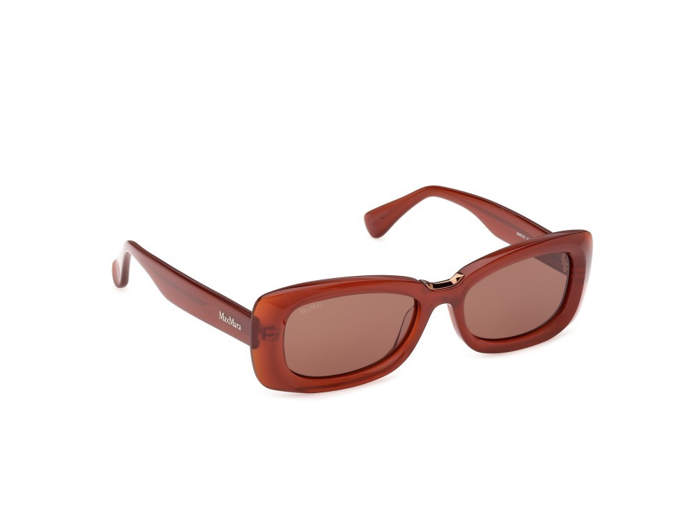 Occhiali da sole MaxMara MM0197 (42E) colore arancio scuro lucido forma rettangolare lenti marrone