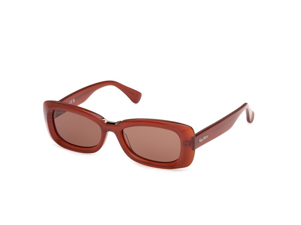 Occhiali da sole MaxMara MM0197 (42E) colore arancio scuro lucido forma rettangolare lenti marrone