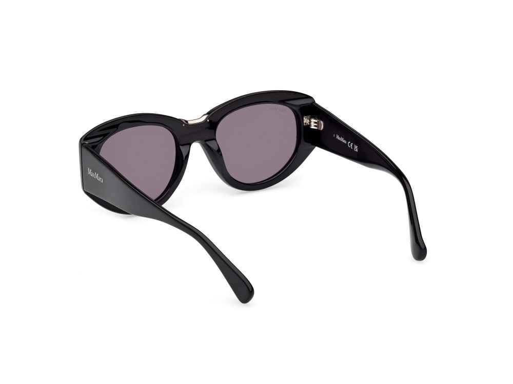 Occhiali da sole MaxMara MM0198 (01A) colore nero lucido forma rotondo lenti fumo