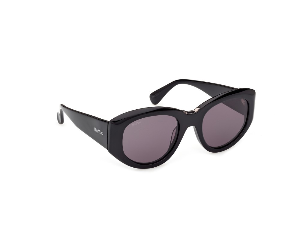 Occhiali da sole MaxMara MM0198 (01A) colore nero lucido forma rotondo lenti fumo
