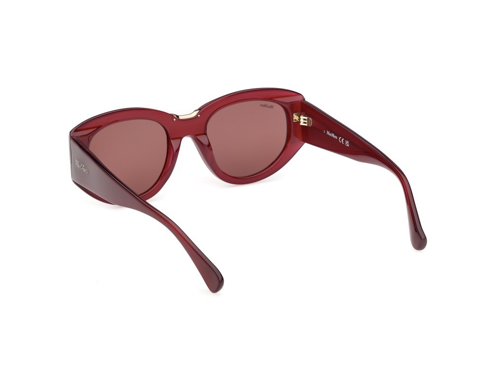Occhiali da sole MaxMara MM0198 (69S) colore bordeaux lucido forma rotondo lenti bordeaux