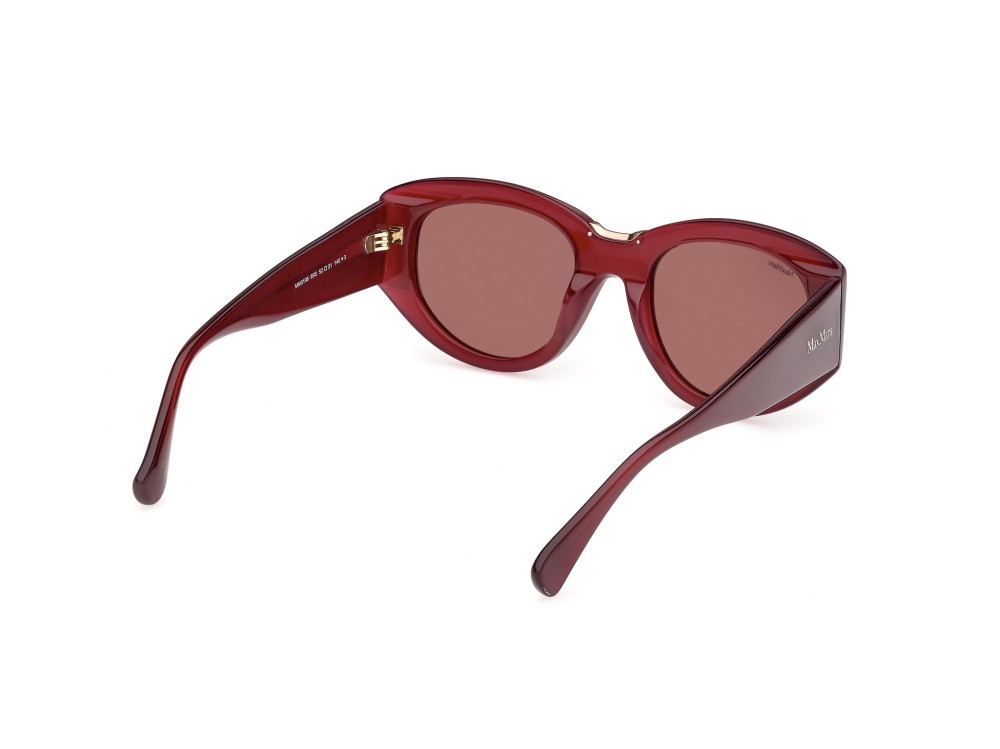 Occhiali da sole MaxMara MM0198 (69S) colore bordeaux lucido forma rotondo lenti bordeaux