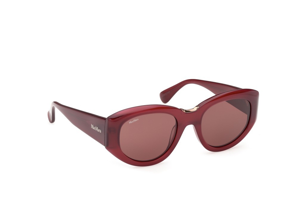 Occhiali da sole MaxMara MM0198 (69S) colore bordeaux lucido forma rotondo lenti bordeaux