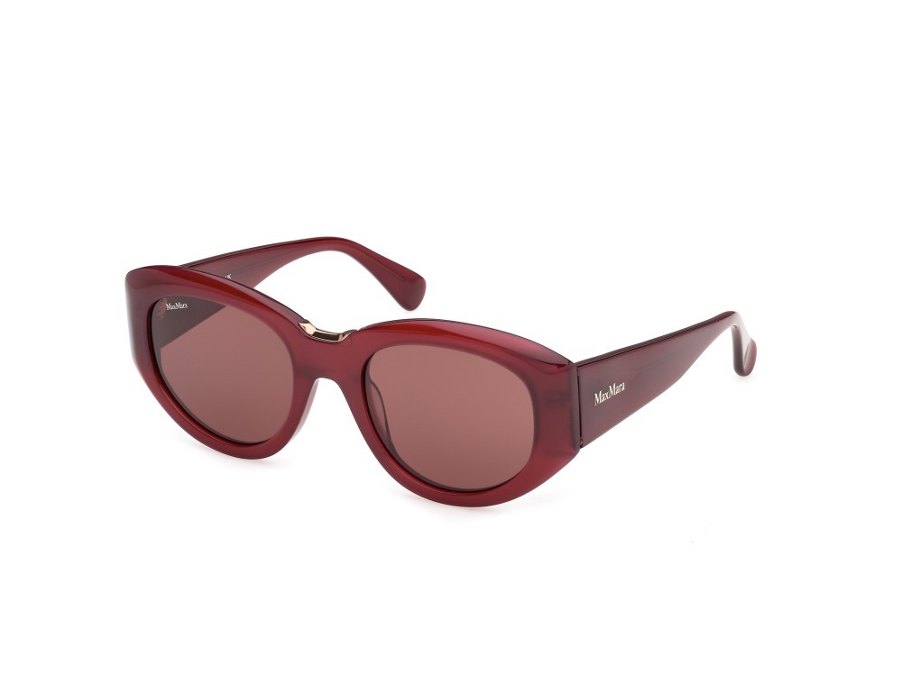 Occhiali da sole MaxMara MM0198 (69S) colore bordeaux lucido forma rotondo lenti bordeaux