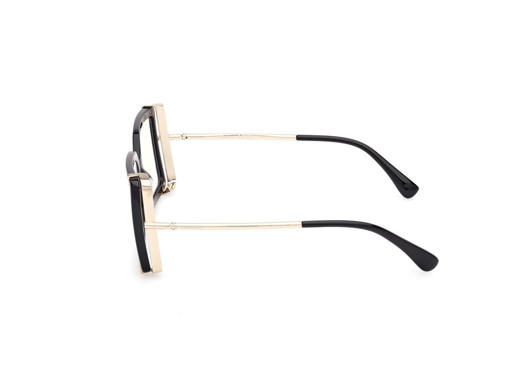 Occhiali da vista MaxMara MM5155-B (001) colore nero lucido - oro pallido lucido forma rettangolare 