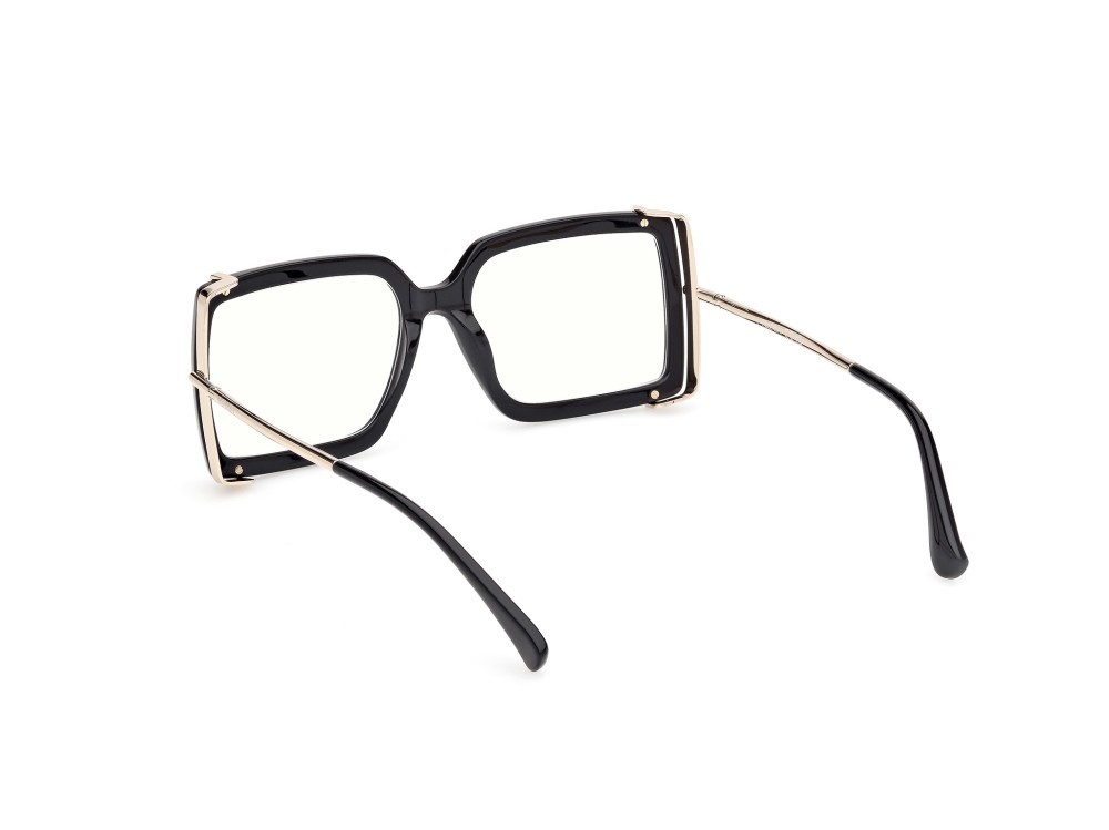 Occhiali da vista MaxMara MM5155-B (001) colore nero lucido - oro pallido lucido forma rettangolare 