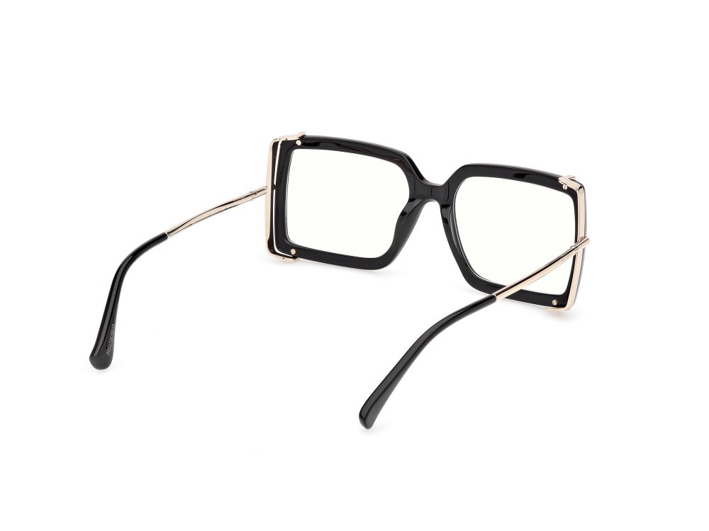 Occhiali da vista MaxMara MM5155-B (001) colore nero lucido - oro pallido lucido forma rettangolare 