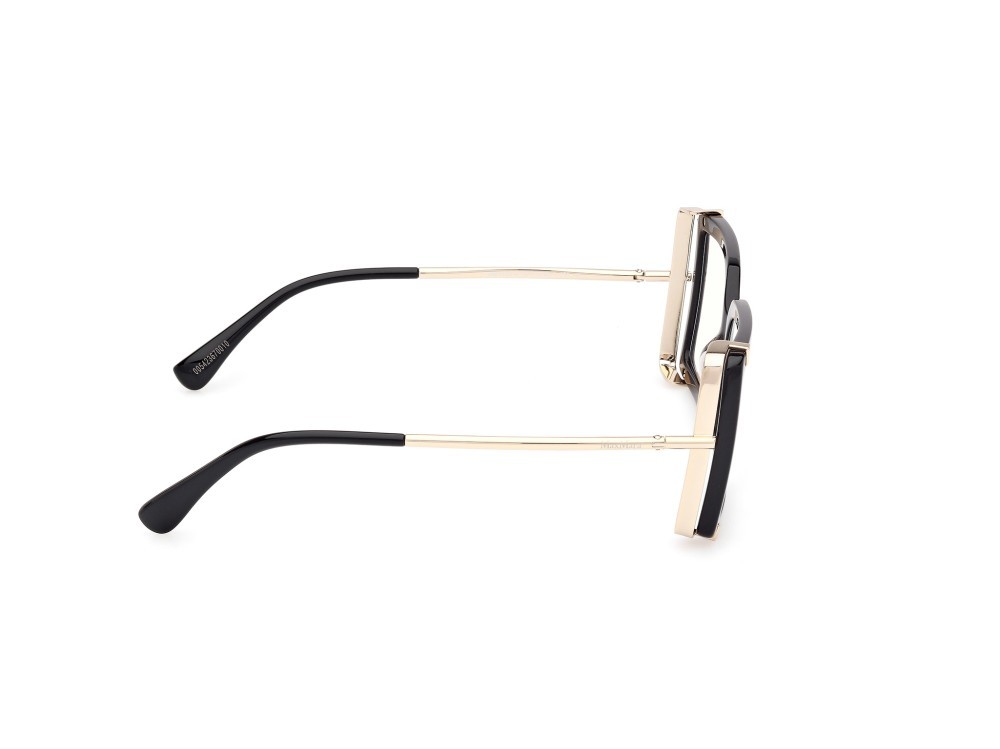 Occhiali da vista MaxMara MM5155-B (001) colore nero lucido - oro pallido lucido forma rettangolare 