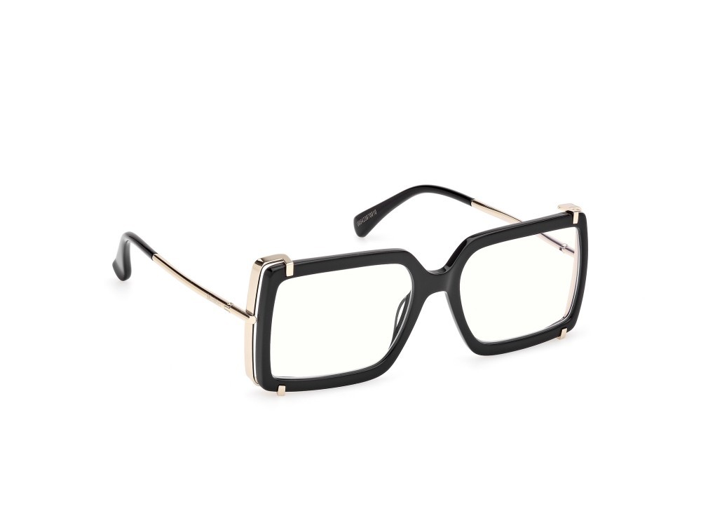 Occhiali da vista MaxMara MM5155-B (001) colore nero lucido - oro pallido lucido forma rettangolare 