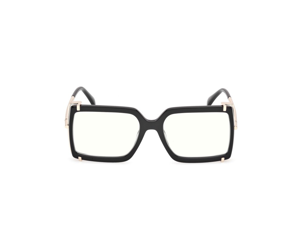 Occhiali da vista MaxMara MM5155-B (001) colore nero lucido - oro pallido lucido forma rettangolare 