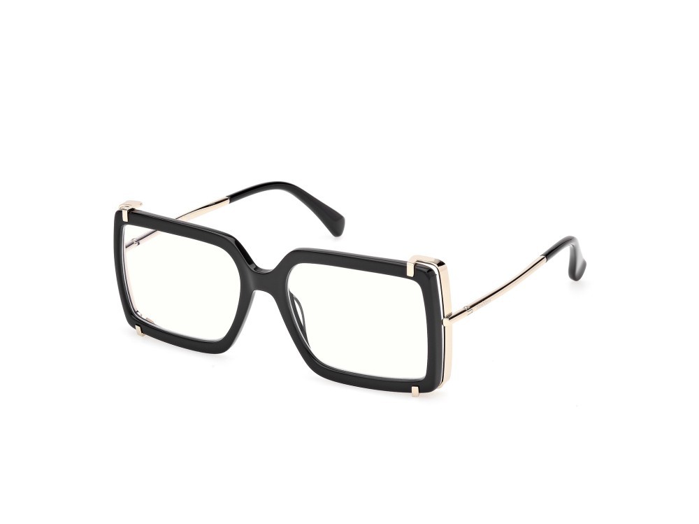 Occhiali da vista MaxMara MM5155-B (001) colore nero lucido - oro pallido lucido forma rettangolare 