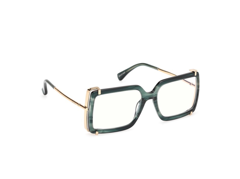 Occhiali da vista MaxMara MM5155-B (098) colore verde scuro striato - oro endura lucido forma rettangolare 