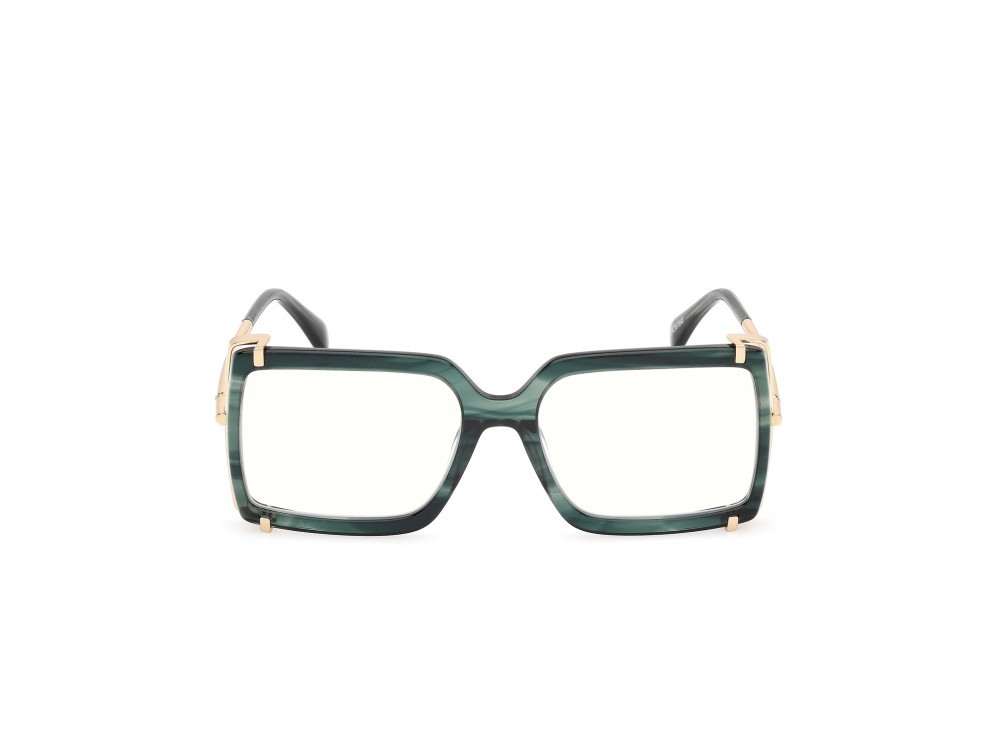 Occhiali da vista MaxMara MM5155-B (098) colore verde scuro striato - oro endura lucido forma rettangolare 