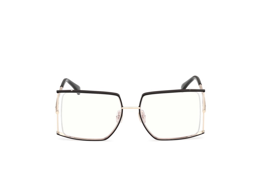 Occhiali da vista MaxMara MM5156-B (001) colore nero lucido - oro pallido lucido forma rettangolare 