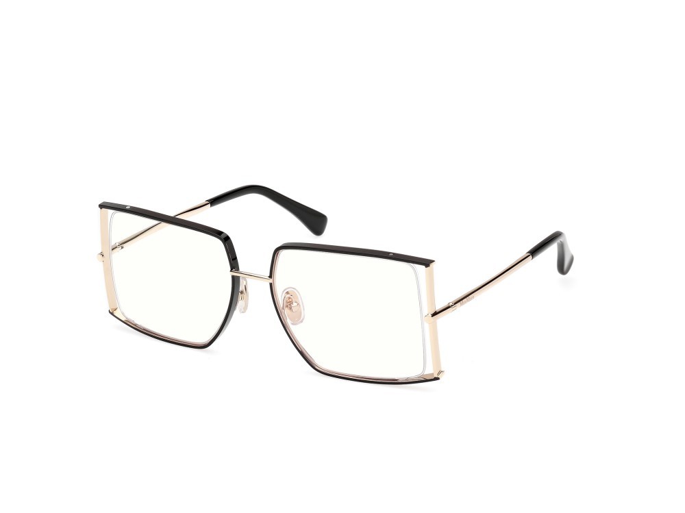 Occhiali da vista MaxMara MM5156-B (001) colore nero lucido - oro pallido lucido forma rettangolare 