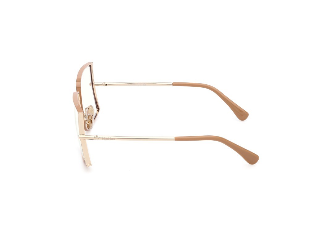 Occhiali da vista MaxMara MM5156-B (047) colore marrone chiaro lucido - oro pallido lucido forma rettangolare 