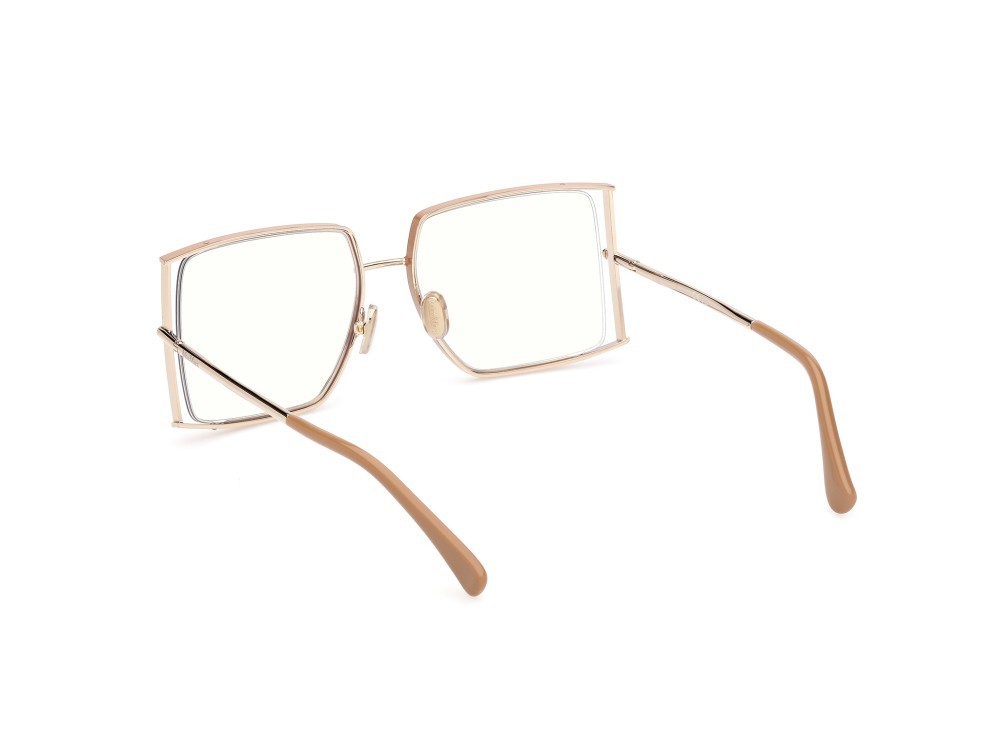 Occhiali da vista MaxMara MM5156-B (047) colore marrone chiaro lucido - oro pallido lucido forma rettangolare 