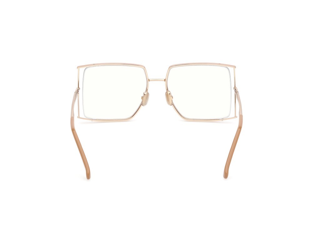 Occhiali da vista MaxMara MM5156-B (047) colore marrone chiaro lucido - oro pallido lucido forma rettangolare 