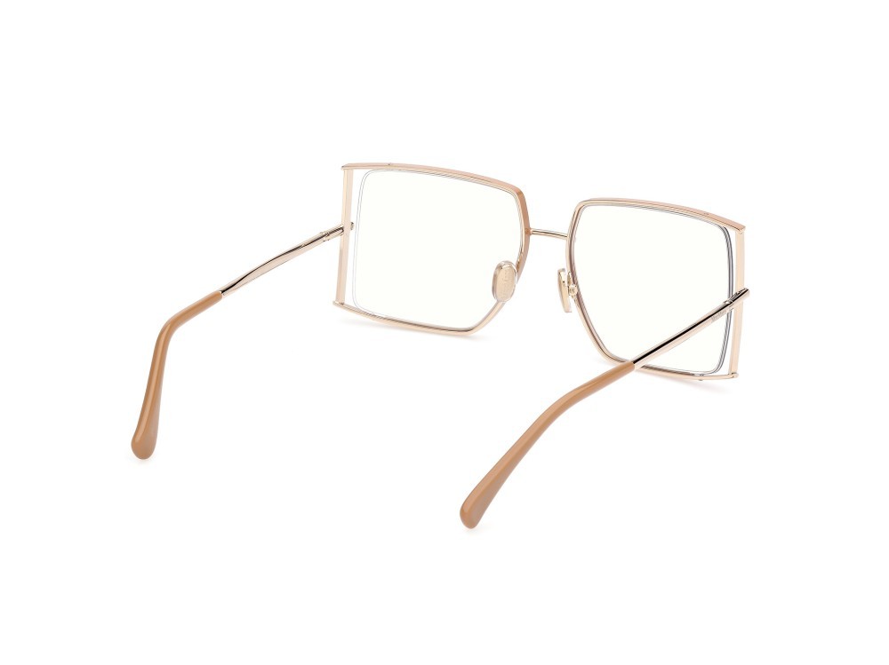 Occhiali da vista MaxMara MM5156-B (047) colore marrone chiaro lucido - oro pallido lucido forma rettangolare 