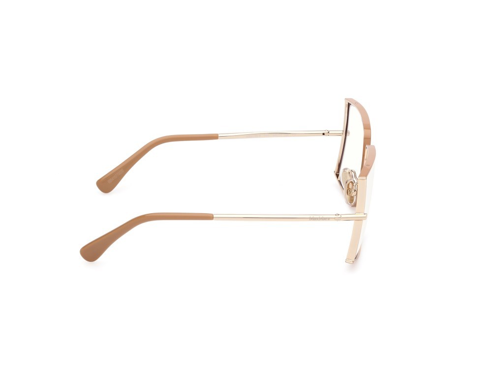 Occhiali da vista MaxMara MM5156-B (047) colore marrone chiaro lucido - oro pallido lucido forma rettangolare 