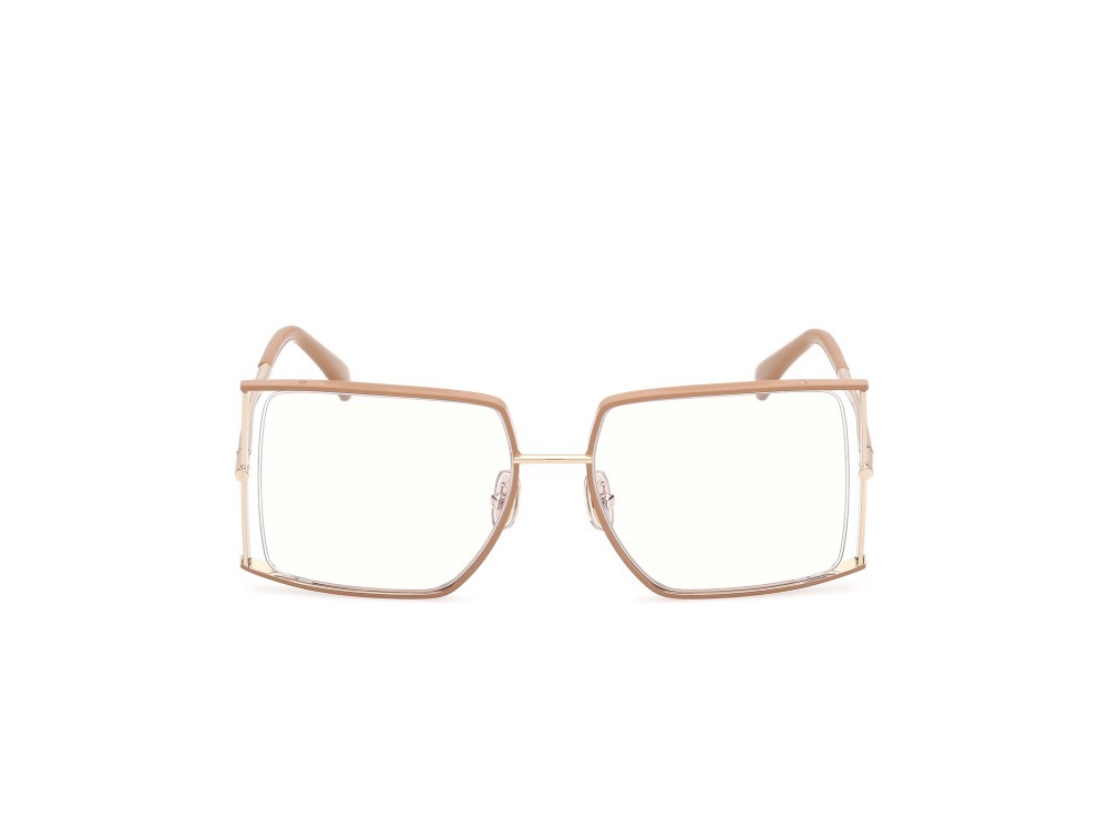 Occhiali da vista MaxMara MM5156-B (047) colore marrone chiaro lucido - oro pallido lucido forma rettangolare 