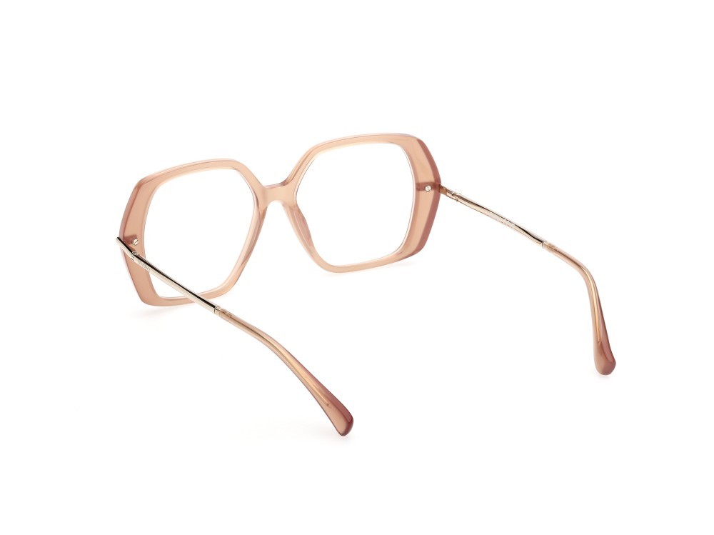 Occhiali da vista MaxMara MM5175 (045) colore marrone chiaro lucido - oro pallido lucido forma geometrico 