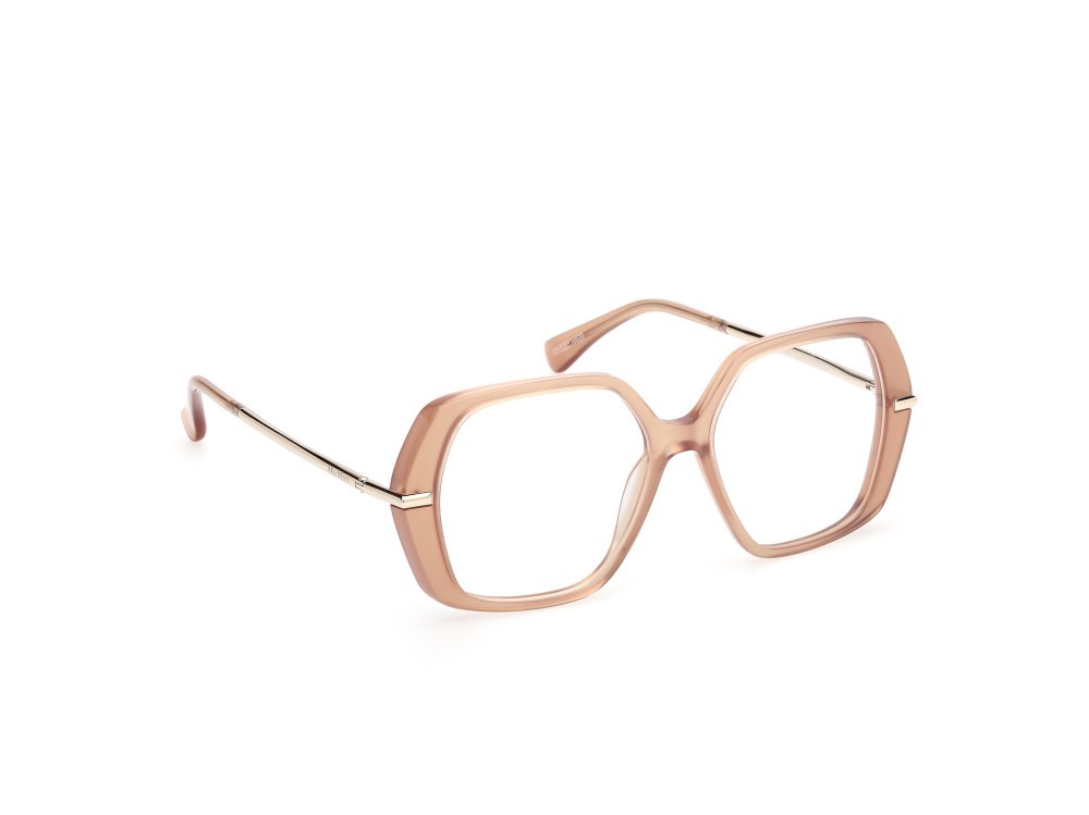 Occhiali da vista MaxMara MM5175 (045) colore marrone chiaro lucido - oro pallido lucido forma geometrico 