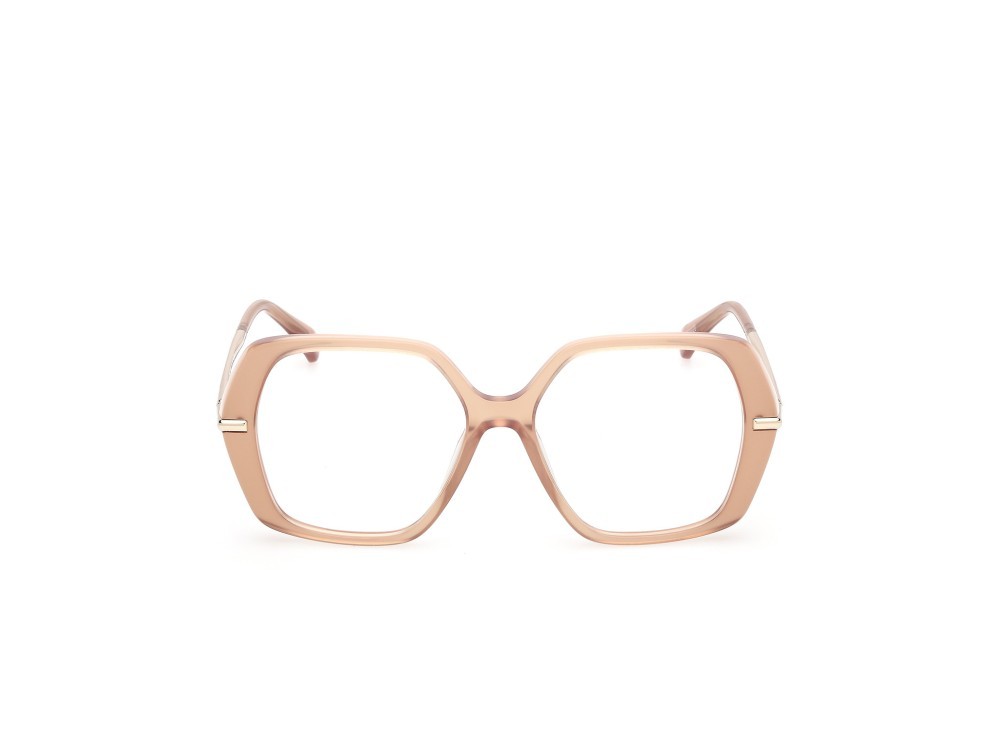 Occhiali da vista MaxMara MM5175 (045) colore marrone chiaro lucido - oro pallido lucido forma geometrico 
