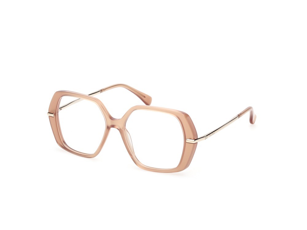 Occhiali da vista MaxMara MM5175 (045) colore marrone chiaro lucido - oro pallido lucido forma geometrico 