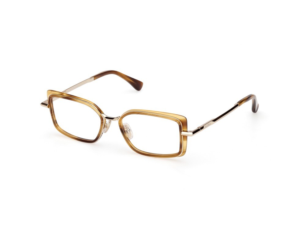 Brillen MaxMara MM5186 (050) farbe marrone chiaro/striato - oro pallido lucido form rechteckig 