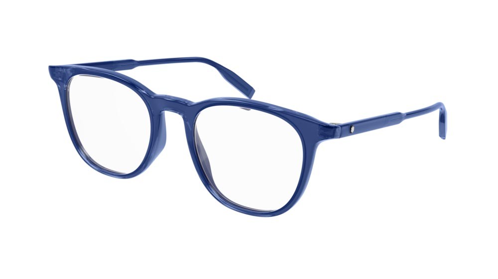 Eyeglasses Montblanc Established MB0010O-017 color blue shape rectangle lenses transparent