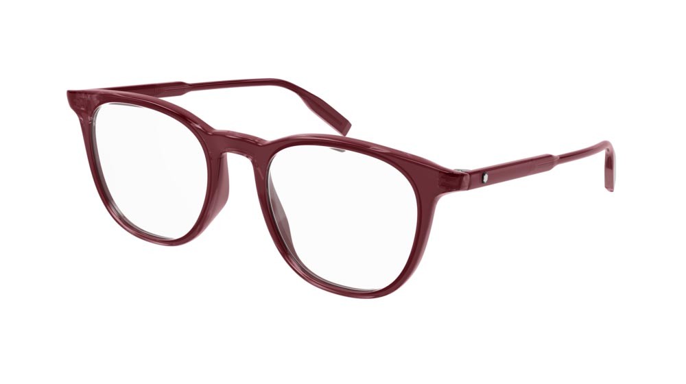Eyeglasses Montblanc Established MB0010O-018 color burgundy shape rectangle lenses transparent