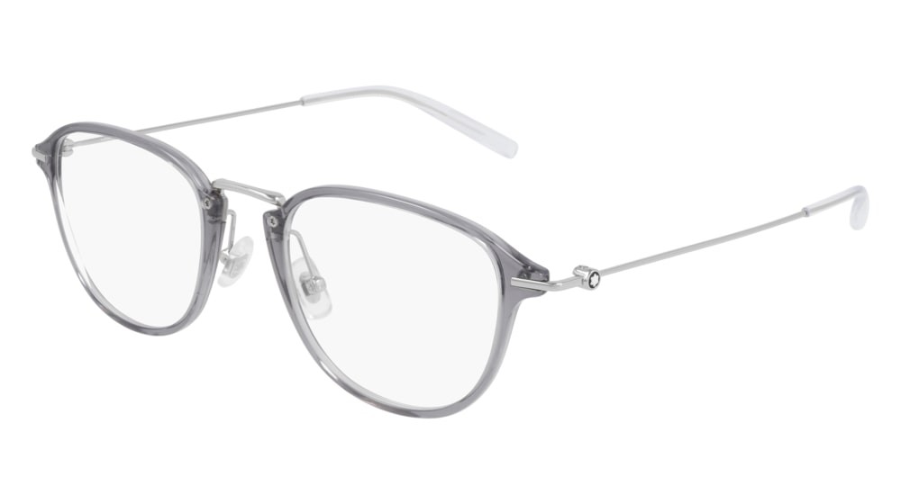 Eyeglasses Montblanc Established MB0155O-004 color silver shape round lenses transparent