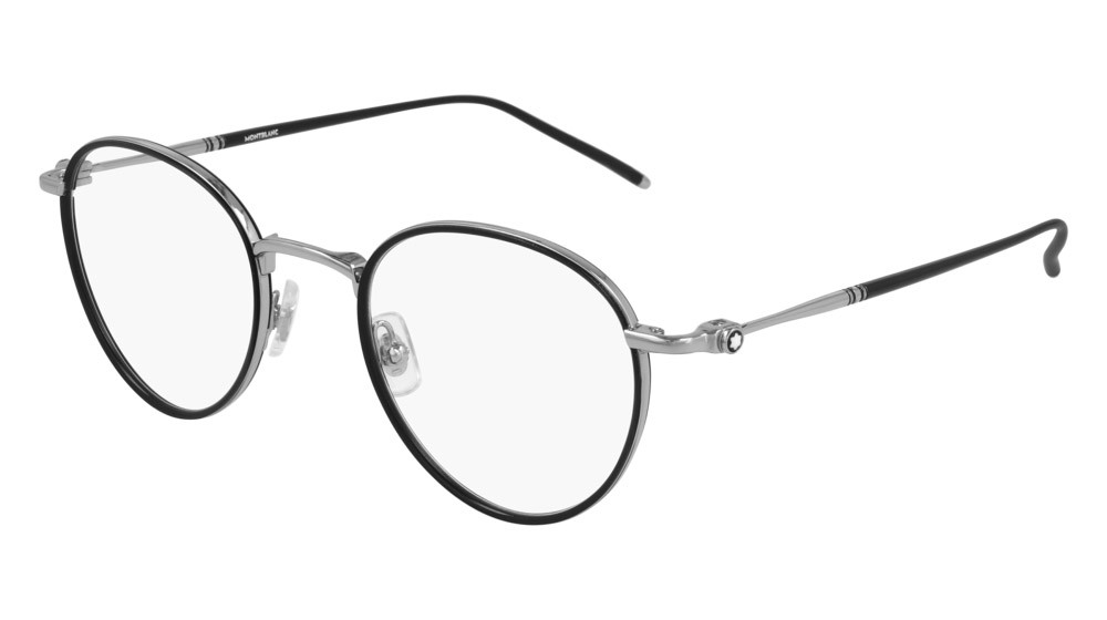Eyeglasses Montblanc Established MB0162O-001 color silver shape round lenses transparent