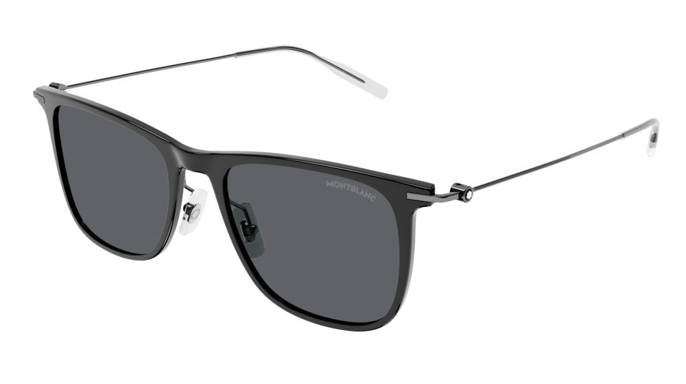 Sunglasses Montblanc Established MB0206S-001 color ruthenium shape rectangle lenses grey