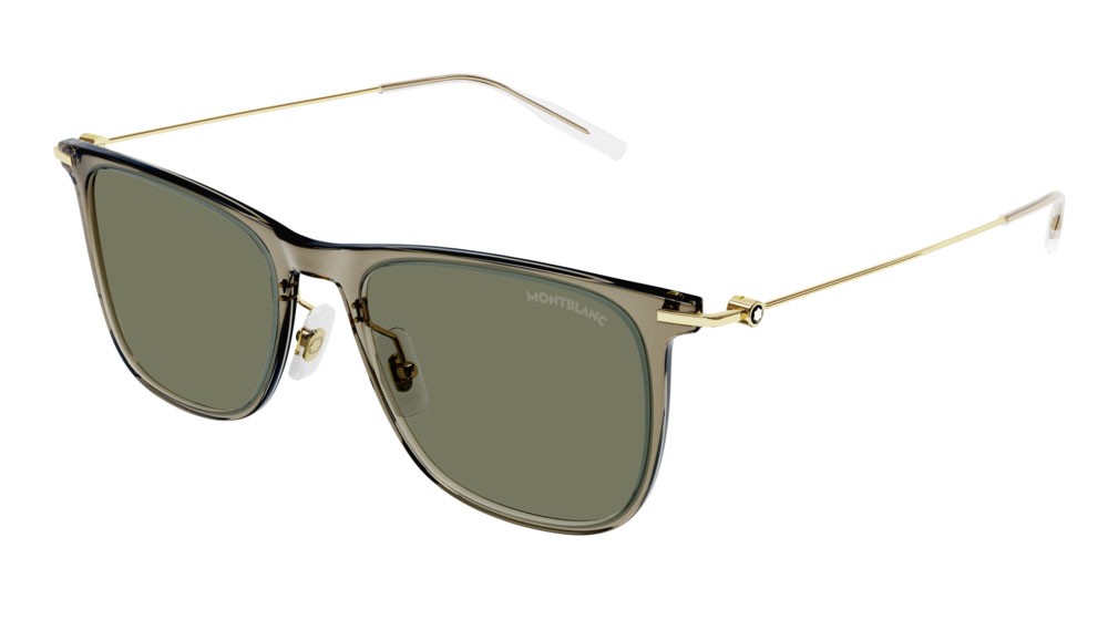 Sunglasses Montblanc Established MB0206S-004 color gold shape rectangle lenses green