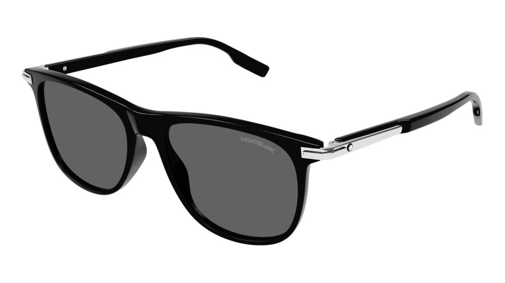 Sonnenbrillen Montblanc Established MB0216S-001 farbe black form rechteckig gläser grey