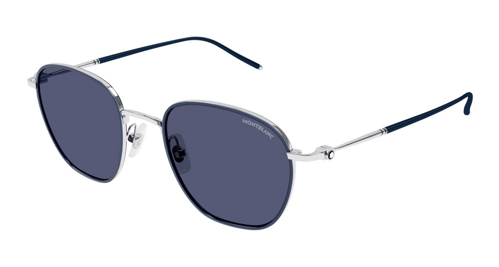 Sonnenbrillen Montblanc MB0160S-009 farbe argento form rechteckig gläser blu