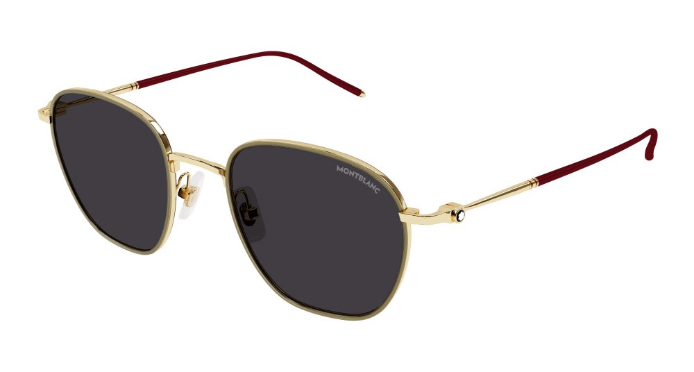 Occhiali da sole Montblanc MB0160S-010 colore oro forma rettangolare lenti grigio