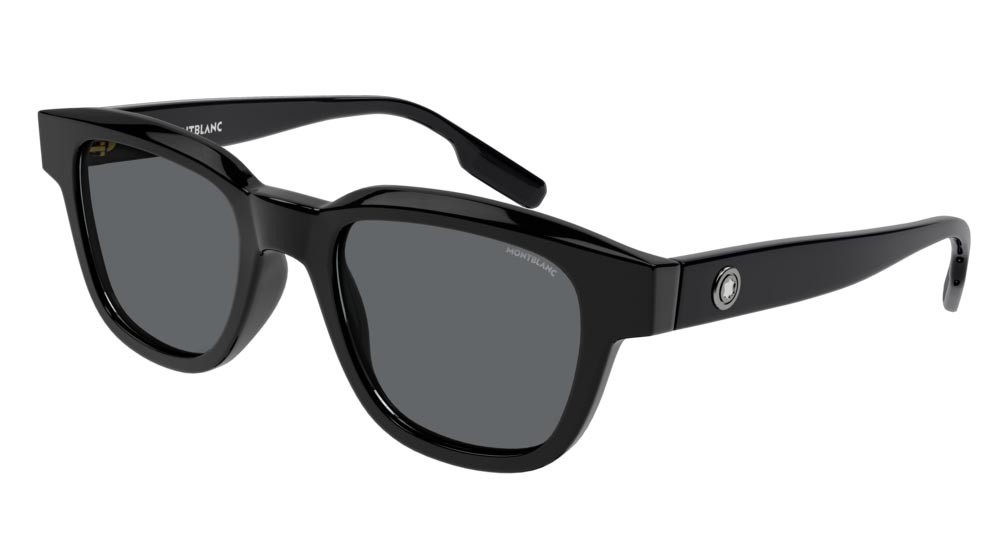 Sunglasses Montblanc Millennials MB0175S-001 color black shape rectangle lenses grey