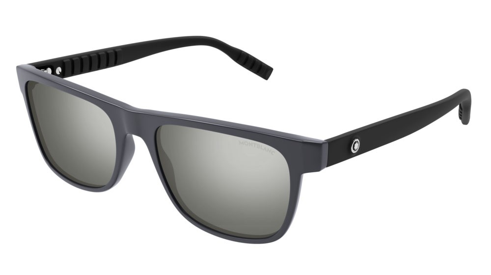 Sunglasses Montblanc Smart Sporty MB0209S-003 color black shape rectangle lenses silver