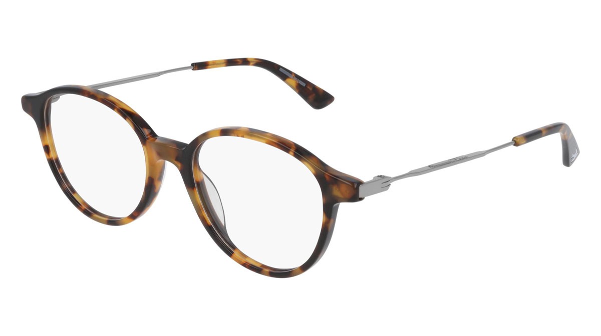 Eyeglasses McQ Iconic MQ0219O-004 color ruthenium shape pantos lenses transparent