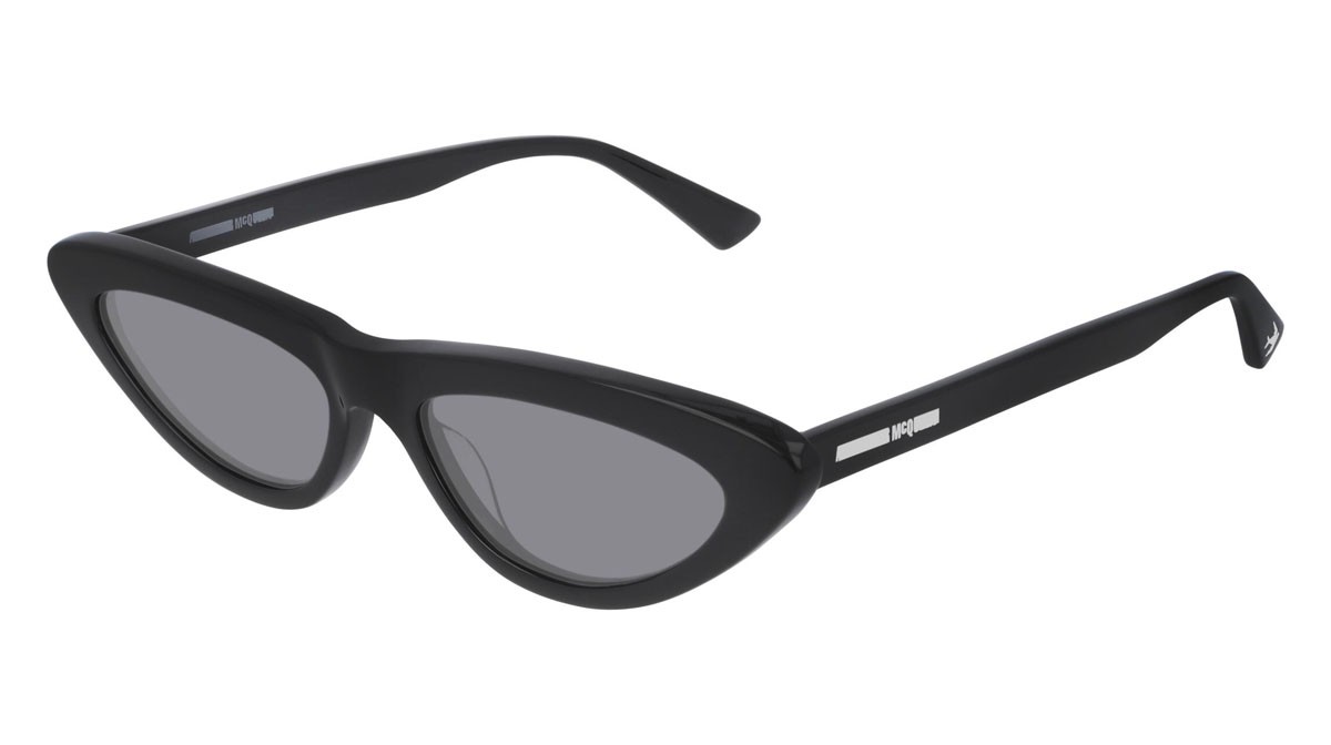 Sunglasses McQ London Calling MQ0235S-001 color black shape cat eye lenses smoke