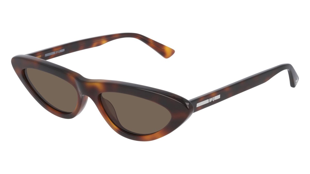 Sunglasses McQ London Calling MQ0235S-002 color havana shape cat eye lenses brown