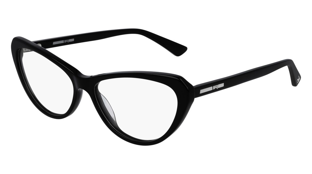 Brillen McQ London Calling MQ0237O-001 farbe black form cat-eye gläser transparent