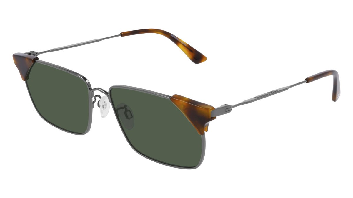 Sunglasses McQ Iconic MQ0265S-003 color ruthenium shape rectangle lenses green